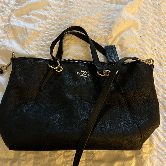 Coach Black Leather Satchel - Picture 1 of 4